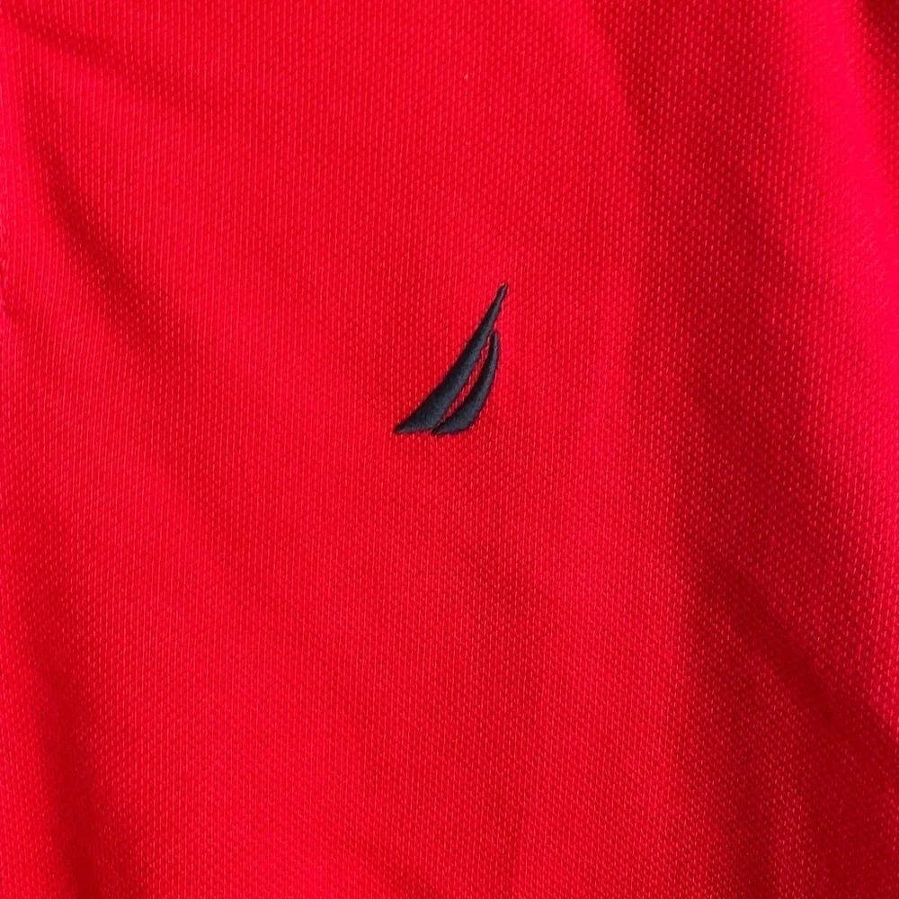 Nautica Vibrant Red Men's Polo Shirt 100% Cotton size L